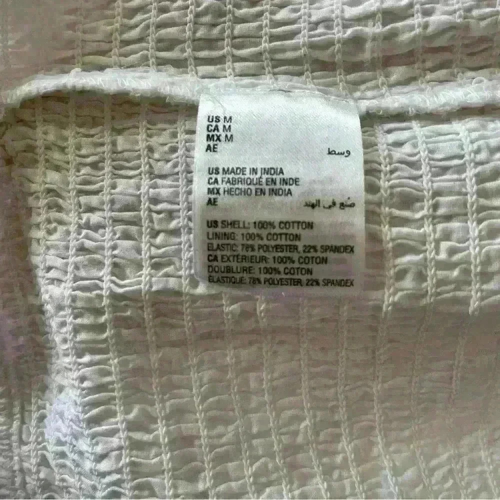 And Now This Womens Solid White Smocked Crop Top Off The Shoulder Size Medium - Picture 11 of 13